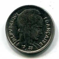 Francia, Terza Repubblica (1871-1940): 5 franchi 1933 "Bazor"  (Gadoury#753)