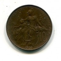 Francia, Terza Repubblica (1871-1940): 10 centesimi 1903 "Dupuis" (Gad#277)
