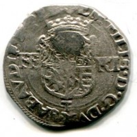 Emanuele Filiberto (1553-1580): bianco da 4 soldi I tipo 1576 contromarcato (MIR,283#520ac)
