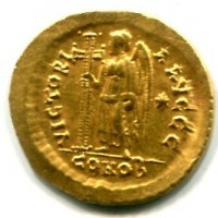 Valentiniano III (425-455 d.C.): solido "VICTORIA AVGGG", zecca di Costantinopoli (RIC#506), gr. 4,44
