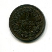Germania, Baden, Friedrich I (1856-1907): 1/2 kreuzer 1863 (KM#241)