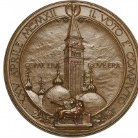Venezia: 1902, medaglia per la ricostruzione del campanile di San Marco. Opus Moretti/Johnson. Macchioline di ossidazione. Grammi 31.06, diametro 43 mm
