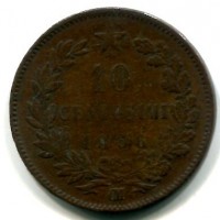 Vittorio Emanuele II (1861-1878): 10 cent. 1866-OM (Gigante#95a)