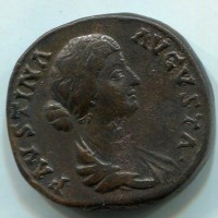 Faustina II (+175 d.C.): sesterzio "LAETITIA" (RIC,III#1653)