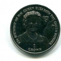 Isola di Man, Elisabetta II (1952-2022): 1 corona 1995 "95° compleanno regina madre" (KM#458)