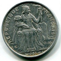 Polinesia Francese: 5 franchi 1983 (KM#4)