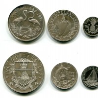 Bahamas, Elisabetta II (1952-2022): serie zecca 1971-Proof, 9 pezzi nella confezione originale di cui 4 in argento