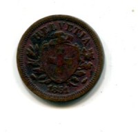 Svizzera, Confederazione: 1 rappen 1851