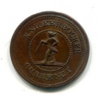 USA, token coinage: 1 cent "Knickerbocker Currency"