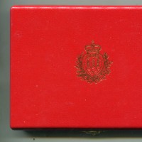 San Marino 1984: dittico di medaglie "Visita di Sandro Pertini" (bronzo e argento), in confezione, diametro 40 mm