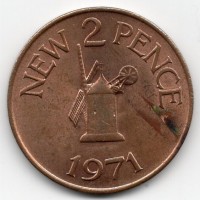Guernsey, Elisabetta II (1952-2022): 2 new pence 1971(KM#22)
