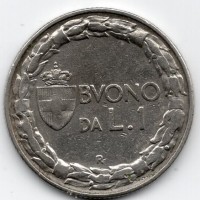 Vittorio Emanuele III (1900-1943): buono da 1 lira 1923 (Gigante#141)