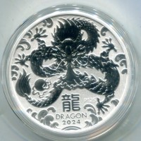 Australia, Elisabetta II (1952-2022): 1 dollaro 2024 "Calendario lunare- Dragon" -Oncia-
