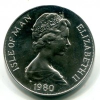 Isola di Man, Elisabetta II (1952-2022): 1 corona 1980 "Lake Placid" (KM#64a)
