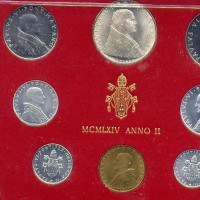 Vaticano, Paolo VI (1963-1978): serie zecca 1964-II, 8 pezzi nella confezione originale