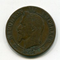 Francia, Napoleone III (1852-1870): 5 centesimi 1861-A Gadoury#155)