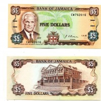 Jamaica: 5 dollari 1992 "N. Manley" (Pick#70d)
