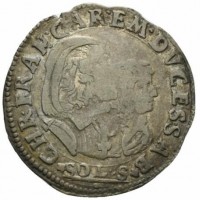 Carlo Emanuele II (reggenza della madre 1638-1648): 5 soldi 1648, zecca di Torino (MIR#762b; Biaggi#638c), grammi 5,45