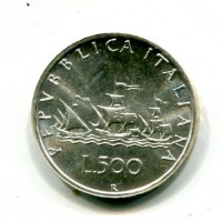 Repubblica Italiana (dal 1946): 500 lire 1987 "Caravelle" (Gigante#33), da confezione zecca

