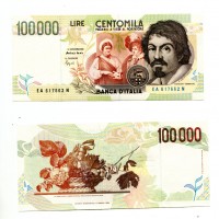 Repubblica: 100.000 lire 1994 "Caravaggio" (Gigante,BI#85A)
