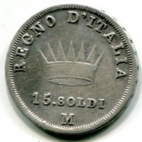 Milano, Napoleone I (1805-1814): 15 soldi 1808 (Gigante#172)
