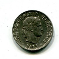 Svizzera, Confederazione: 20 centesimi 1945