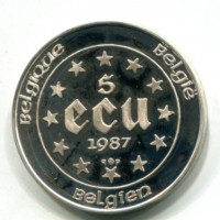 Belgio, Baldovino I (1951-1993): 5 ecu 1987