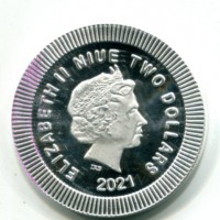 Niue, Elisabetta II (1952-2022): 2 dollari 2021 "Civetta"