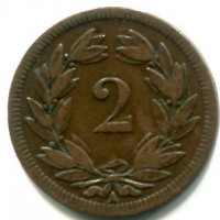 Svizzera, Confederazione: 2 rappen 1851
