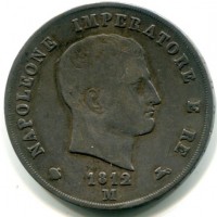 Milano, Napoleone I (1805-1814): 5 lire 1812 (Gigante#12)
