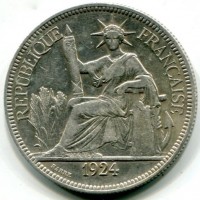 Indocina Francese: piastra di commercio 1924 (KM#5A.1)
