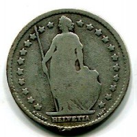Svizzera, Confederazione: 1 franco 1886