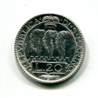 San Marino: 20 lire 1938 (Gigante#8)
