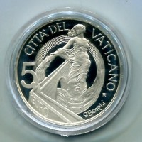 Vaticano 2002: 5 euro 2002 "Europa progetto di pace e fratellanza" -Proof-