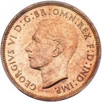 Gran Bretagna, Giorgio VI (1936-1952): 1 penny 1937-PROOF (Spink#4114), in slab PCGS PR66RB, conservazione eccezionale