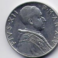 Vaticano, Pio XII (1939-1958): 5 lire 1952-XIV (Gigante#159)