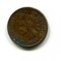 USA: 1 cent. 1864 "Indian Head" con L sul nastro