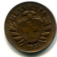 Svizzera, Confederazione: 2 rappen 1933
