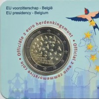 Belgio 2024: 2 euro "Presidenza dell'Unione Europea", versione olandese,  in coincard ufficiale
