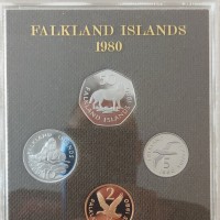 Isole Falkland, Elisabetta II (1952-2022): serie 1980-Proof (KM#PS4), 6 valori in confezione ufficiale