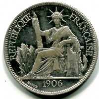 Indocina Francese: piastra di commercio 1906 (KM#5a.1)
