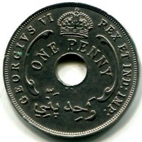 West Africa, Giorgio VI (1936-1952): 1 penny 1947-KN (KM#19)
