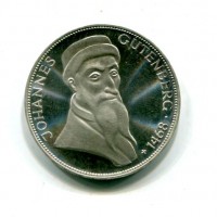 Germania, Rep. Federale (dal 1949): 5 marchi 1968-G "Gutemberg" (KM#122)