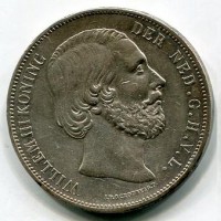 Olanda, Guglielmo III (1849-1890): 2 1/2 gulden 1874 (KM#82)