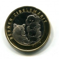 Svizzera, Confederazione: 10 franchi 2011 "Berner Zibelemarit", macchia