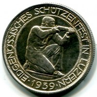 Svizzera, Lucerna: 5 franchi 1939 "Tiro Federale" (KM#S20)