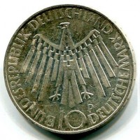 Germania, Rep. Federale (dal 1949): 10 marchi 1972-D (KM#130)
