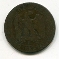 Francia, Napoleone III (1852-1870): 5 centesimi 1855-B (Gadoury#152)