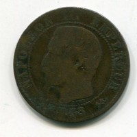 Francia, Napoleone III (1852-1870): 5 centesimi 1855-B (Gadoury#152)
