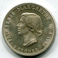 Danimarca, Federico IX (1947-1972): 2 kroner 1958 (KM#845)
